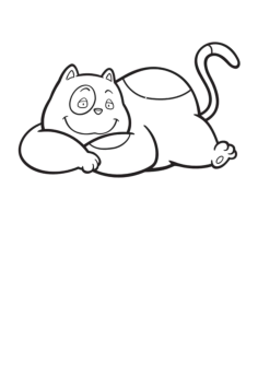 Cartoon Cat Kids Coloring Pdf, Free Vectors File